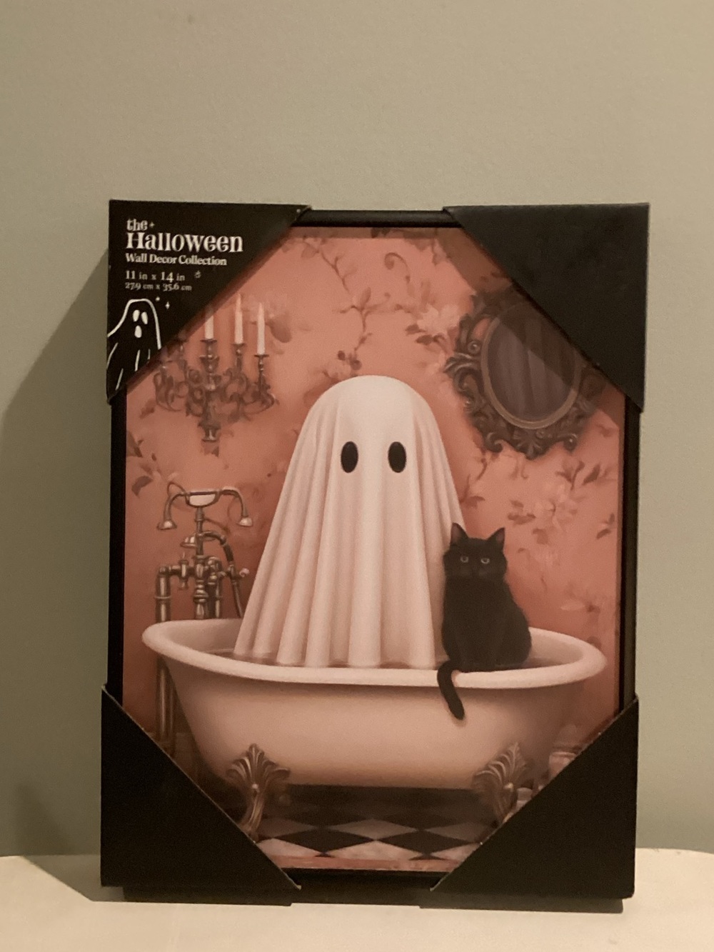 Halloween Ghost & Black Cat Wall Art